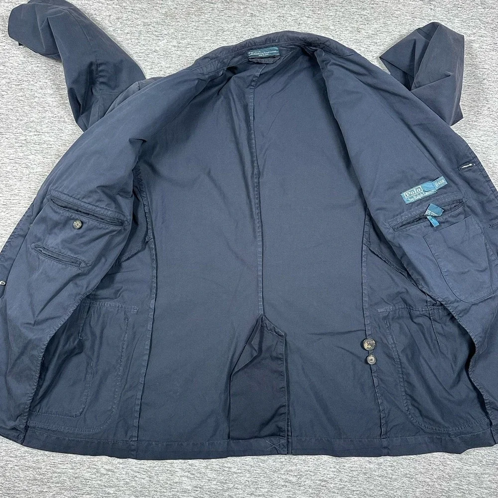 Polo Ralph Lauren Blazer Jacket Mens 40R Cotton Unstructured Travel Casual VTG